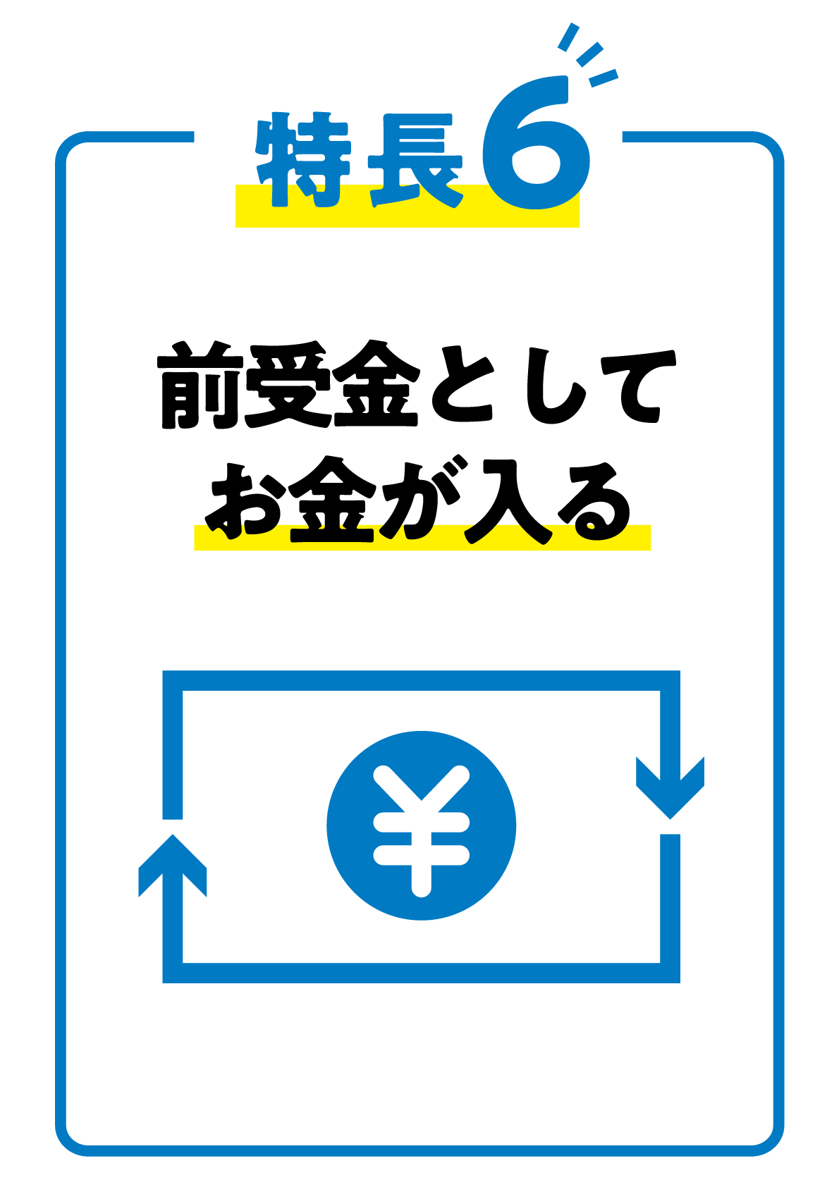 特徴6 前受金としてお金が入る